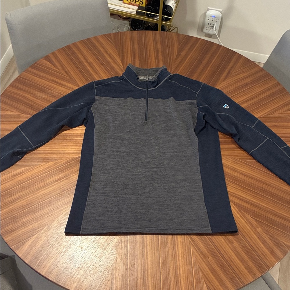 Kuhl Men's Zip Up Sweater - Navy and Charcoal